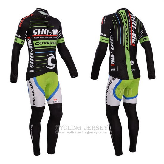 2014 Cycling Jersey Sho Air Cannondale Black Long Sleeve and Bib Tight