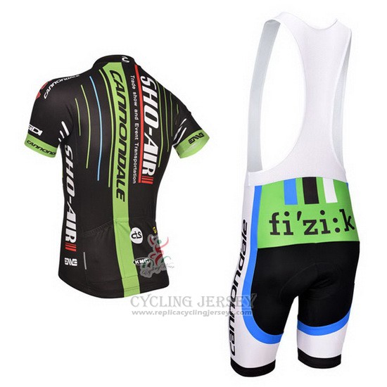 2014 Cycling Jersey Sho Air Cannondale Black and Green Short Sleeve and Bib Short