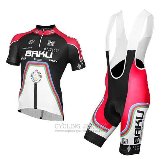 2015 Cycling Jersey Baku Black and White Short Sleeve and Bib Short