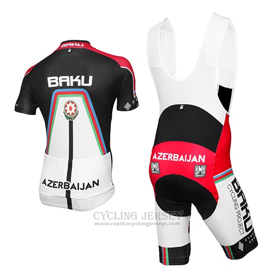 2015 Cycling Jersey Baku Black and White Short Sleeve and Bib Short
