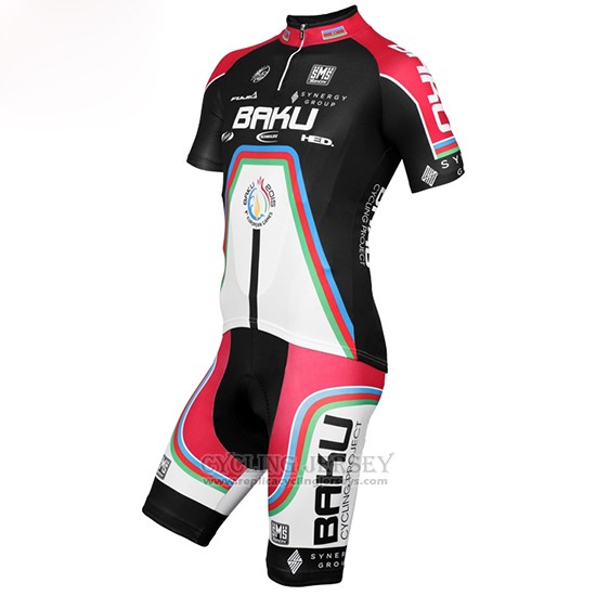 2015 Cycling Jersey Baku Black and White Short Sleeve and Bib Short