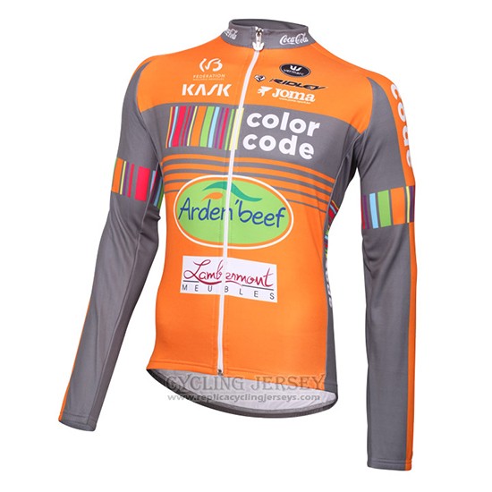 2015 Cycling Jersey Color Code Ml Orange Long Sleeve and Bib Tight