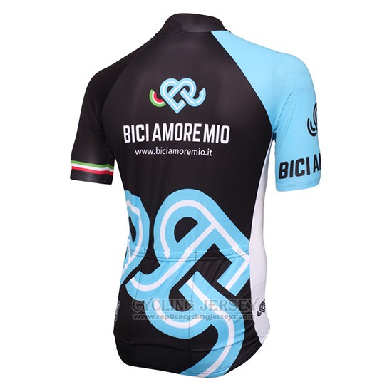 2016 Cycling Jersey Bici Amore Mio Black and Blue Short Sleeve and Bib Short