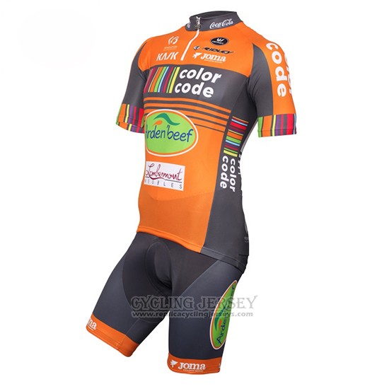 2016 Cycling Jersey Color Code Orange Short Sleeve and Bib Short