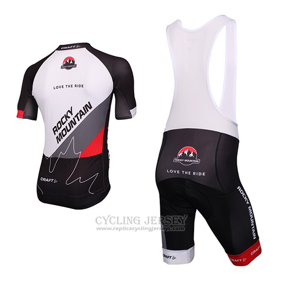 2016 Cycling Jersey Craft Rocky Mountain White and Black Short Sleeve and Bib Short