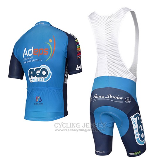 2017 Cycling Jersey Ago Aqua Service Blue Short Sleeve and Bib Short