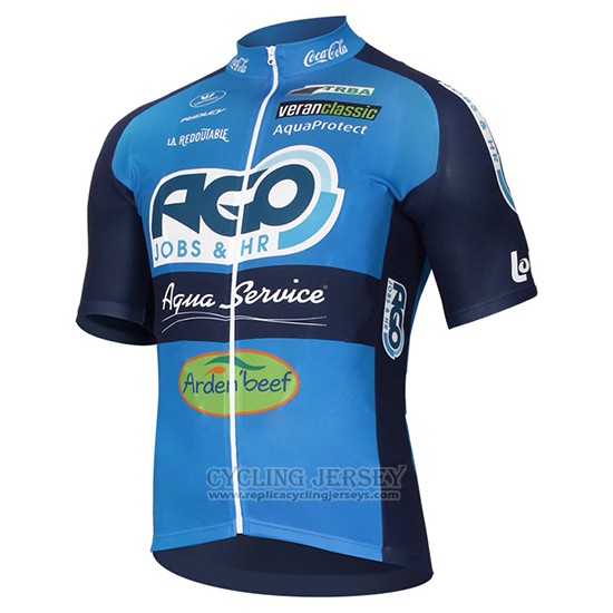2017 Cycling Jersey Ago Aqua Service Blue Short Sleeve and Bib Short