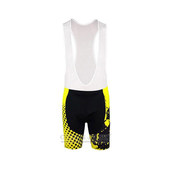 2017 Cycling Jersey Aogda Black and Yellow Short Sleeve and Bib Short