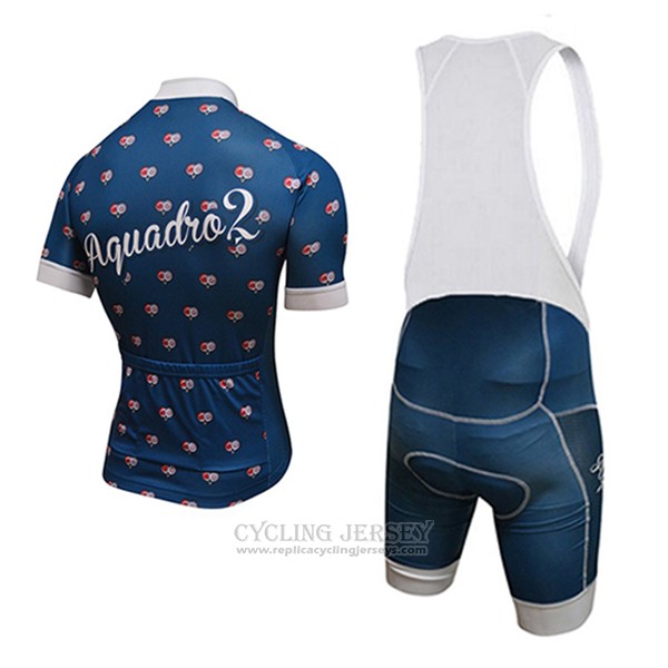 2017 Cycling Jersey Aquadro Lollipop Blue Short Sleeve and Bib Short