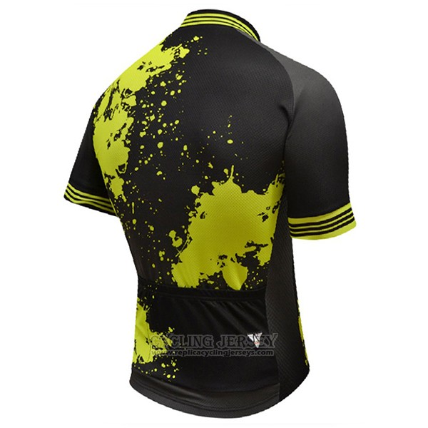 2017 Cycling Jersey Aquadro Splash Black and Yellow Short Sleeve and Bib Short