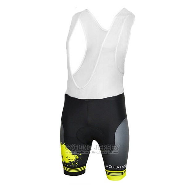 2017 Cycling Jersey Aquadro Splash Black and Yellow Short Sleeve and Bib Short
