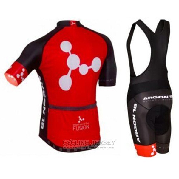 2017 Cycling Jersey Argon Red Short Sleeve and Bib Short