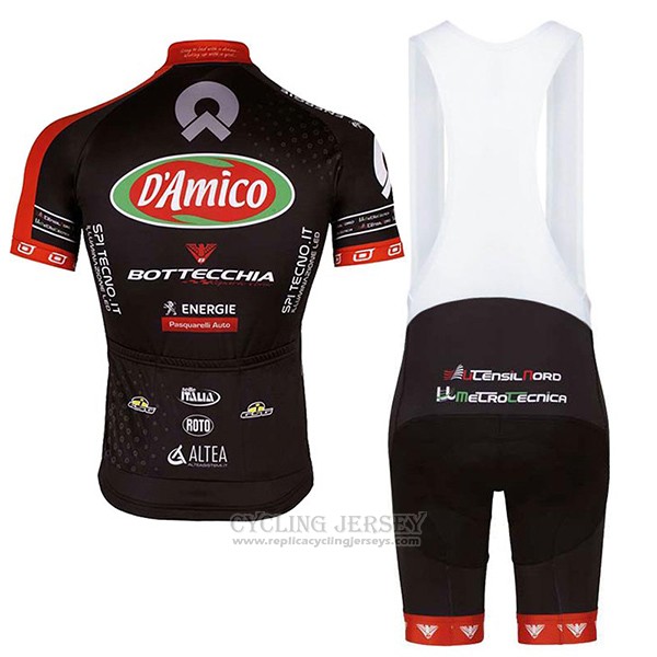 2017 Cycling Jersey D'amico Bottecchia Black Short Sleeve and Bib Short