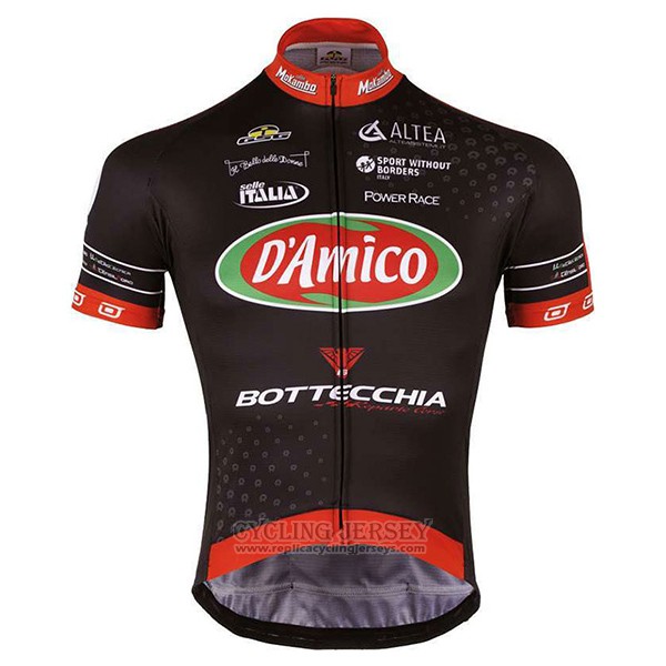 2017 Cycling Jersey D'amico Bottecchia Black Short Sleeve and Bib Short