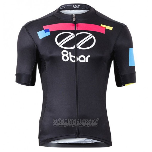 2017 Cycling Jersey Equipo 8bar Black Short Sleeve and Bib Short