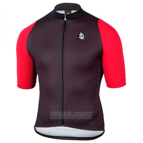 2017 Cycling Jersey Etxeondo Neo Black and Red Short Sleeve and Bib Short