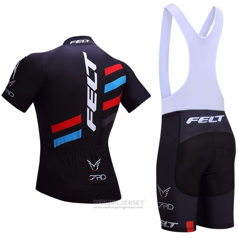 2017 Cycling Jersey Felt Black Short Sleeve and Bib Short