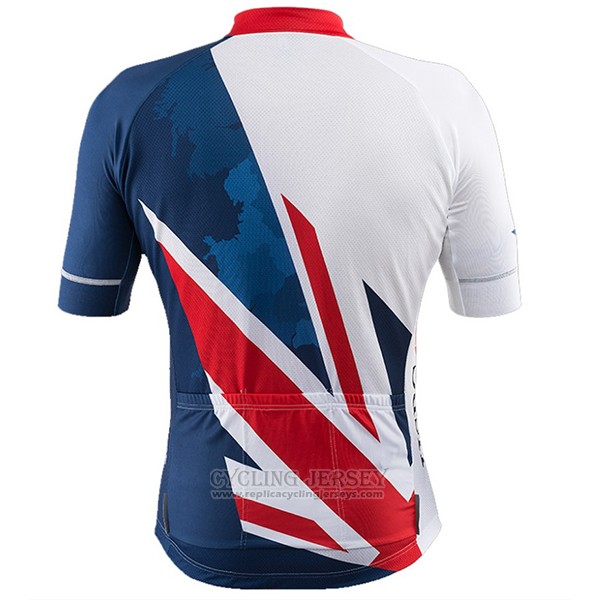 2017 Cycling Jersey Great Britain Blue and White Short Sleeve and Bib Short