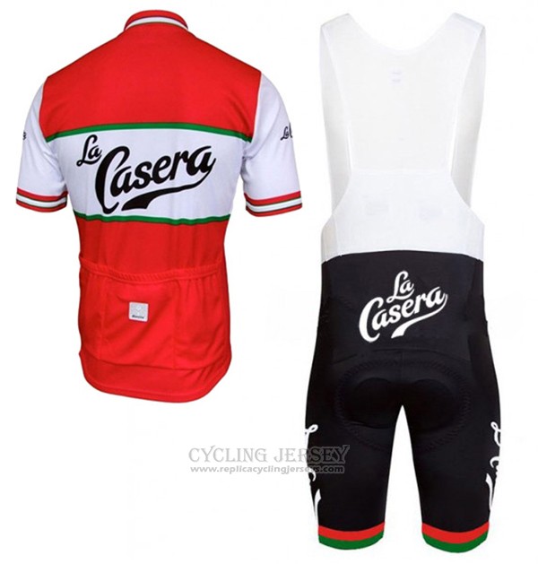 2017 Cycling Jersey La Casera Vintage Red Short Sleeve and Bib Short