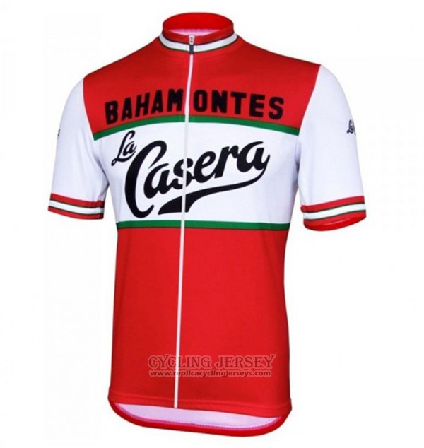 2017 Cycling Jersey La Casera Vintage Red Short Sleeve and Bib Short