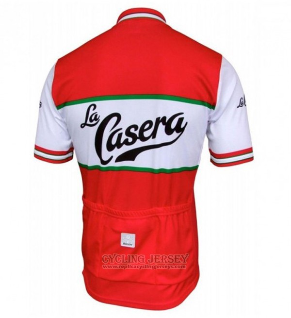 2017 Cycling Jersey La Casera Vintage Red Short Sleeve and Bib Short