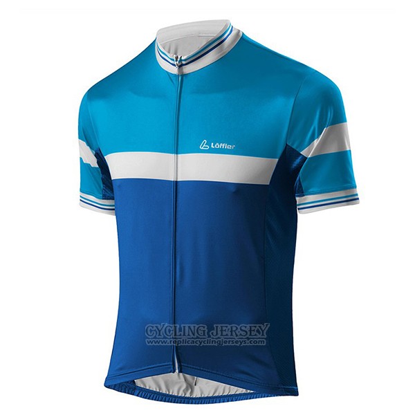 2017 Cycling Jersey Loffler Blue and Light Blueee Short Sleeve and Bib Short