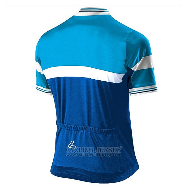 2017 Cycling Jersey Loffler Blue and Light Blueee Short Sleeve and Bib Short