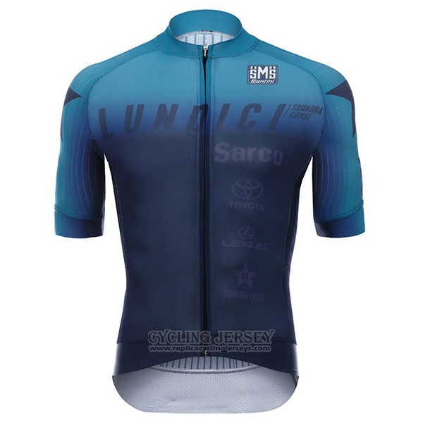 2017 Cycling Jersey Lundici Black and Blue Short Sleeve and Bib Short