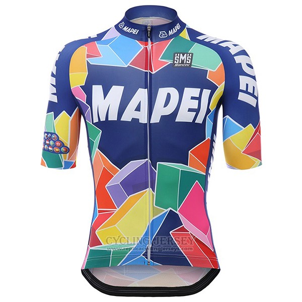 2017 Cycling Jersey Mapei Blue Short Sleeve and Bib Short