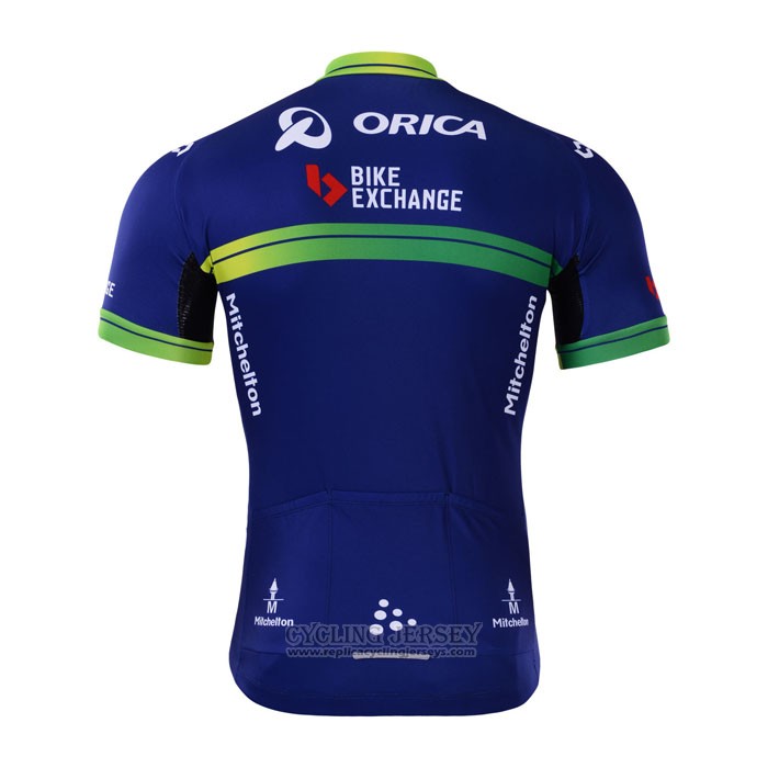 2017 Cycling Jersey Orica Bike Exchange Blue Short Sleeve and Bib Short