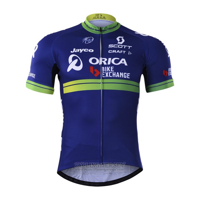 2017 Cycling Jersey Orica Bike Exchange Blue Short Sleeve and Bib Short