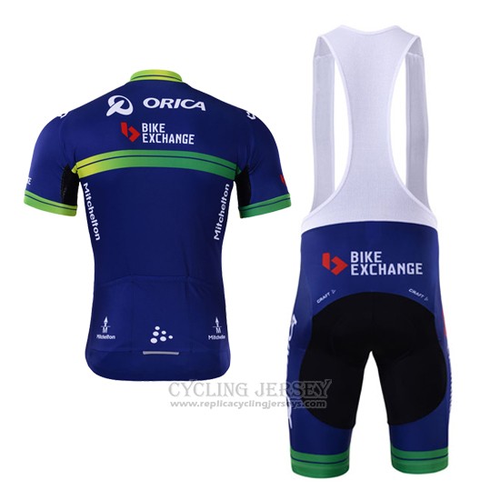 2017 Cycling Jersey Orica Bike Exchange Blue Short Sleeve and Bib Short