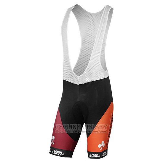 2017 Cycling Jersey Pauwels Sauzen Vastgoedservice Black and Orange Short Sleeve and Bib Short