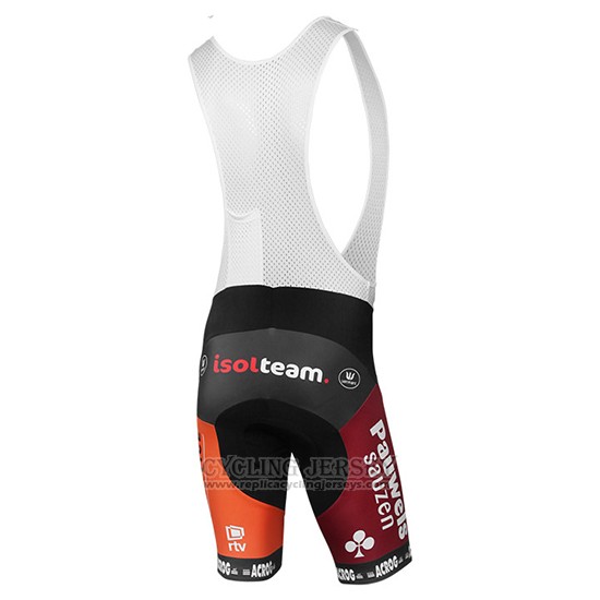 2017 Cycling Jersey Pauwels Sauzen Vastgoedservice Black and Orange Short Sleeve and Bib Short