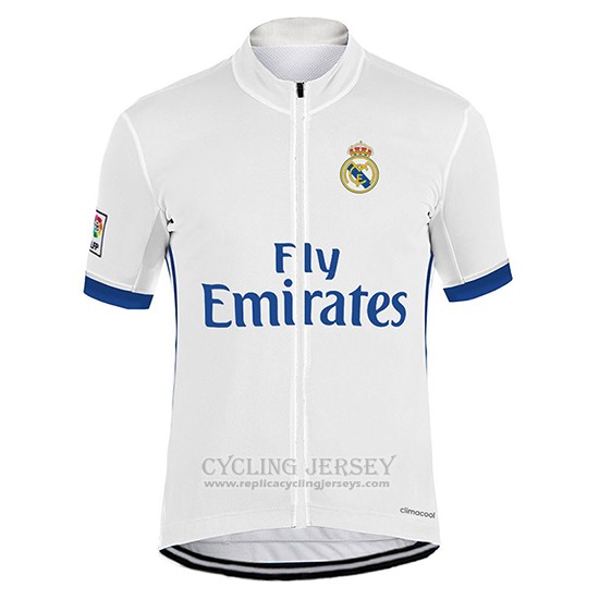 2017 Cycling Jersey Real Madrid White Short Sleeve and Bib Short