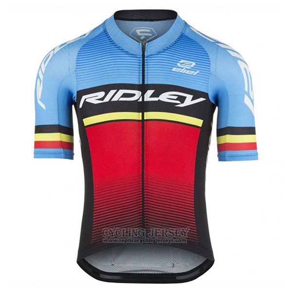 2017 Cycling Jersey Ridley Rincon Blue and Black Short Sleeve and Bib Short