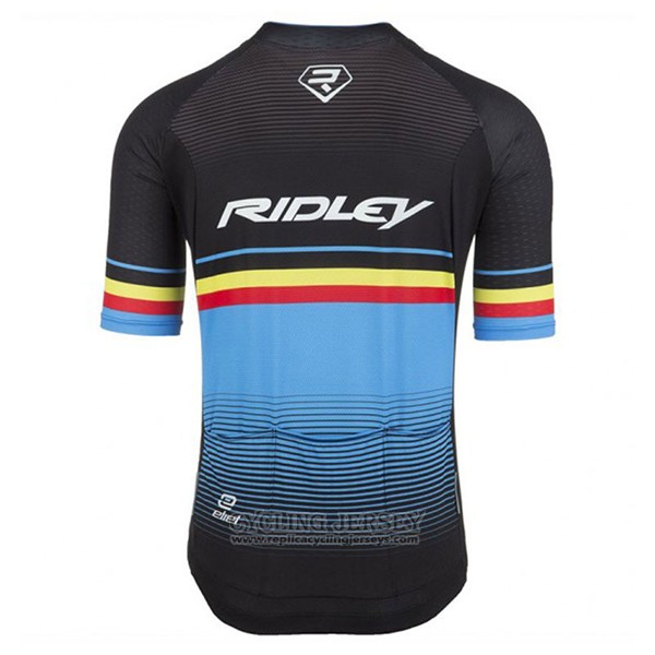 2017 Cycling Jersey Ridley Rincon Light Blue and Black Short Sleeve and Bib Short