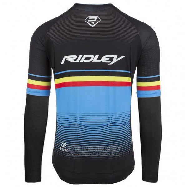 2017 Cycling Jersey Ridley Rincon Long Sleeve and Bib Tight Black and Blue Short Sleeve and Bib Short