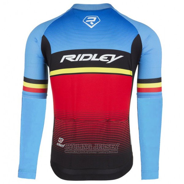 2017 Cycling Jersey Ridley Rincon Long Sleeve and Bib Tight Red and Blue Short Sleeve and Bib Short