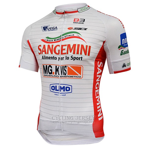 2017 Cycling Jersey Sangemini White and Orange Short Sleeve and Bib Short