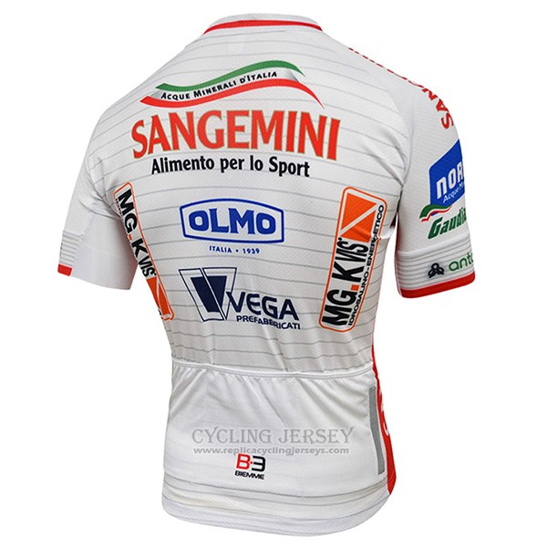 2017 Cycling Jersey Sangemini White and Orange Short Sleeve and Bib Short