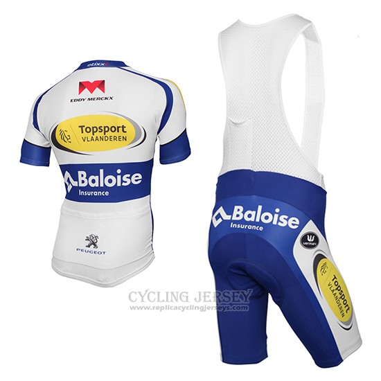 2017 Cycling Jersey Sport Vlaanderen Baloise White and Yellow Short Sleeve and Bib Short