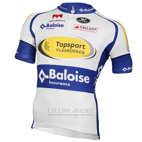 2017 Cycling Jersey Sport Vlaanderen Baloise White and Yellow Short Sleeve and Bib Short