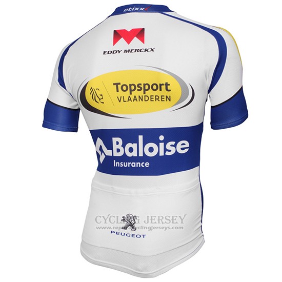 2017 Cycling Jersey Sport Vlaanderen Baloise White and Yellow Short Sleeve and Bib Short