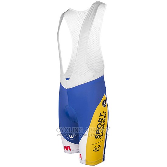2017 Cycling Jersey Sport Vlaanderen Baloise White and Yellow Short Sleeve and Bib Short