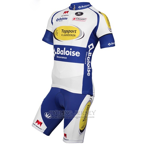 2017 Cycling Jersey Sport Vlaanderen Baloise White and Yellow Short Sleeve and Bib Short