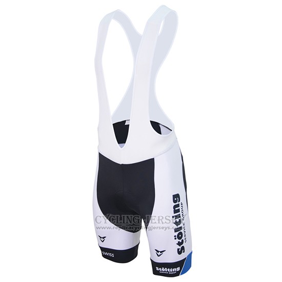 2017 Cycling Jersey Stolting White and Blue Short Sleeve and Bib Short