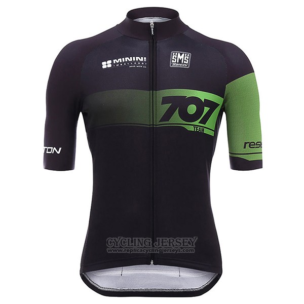 2017 Cycling Jersey Team 707 Black Short Sleeve and Bib Short