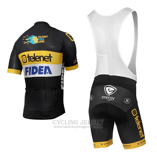 2017 Cycling Jersey Telenet Fidea Lions Black Short Sleeve and Bib Short
