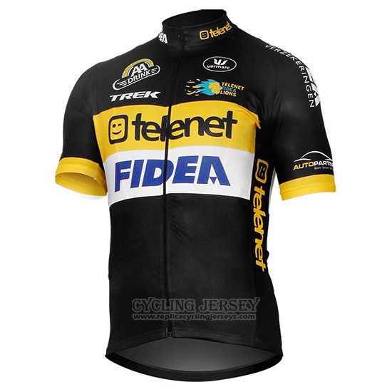 2017 Cycling Jersey Telenet Fidea Lions Black Short Sleeve and Bib Short